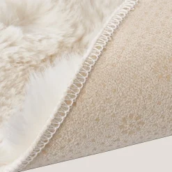 Bouclair Cream Bubble Faux Fur Rug