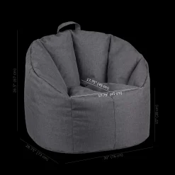 Sale Bouclair Dark Grey Canvas Bean Bag