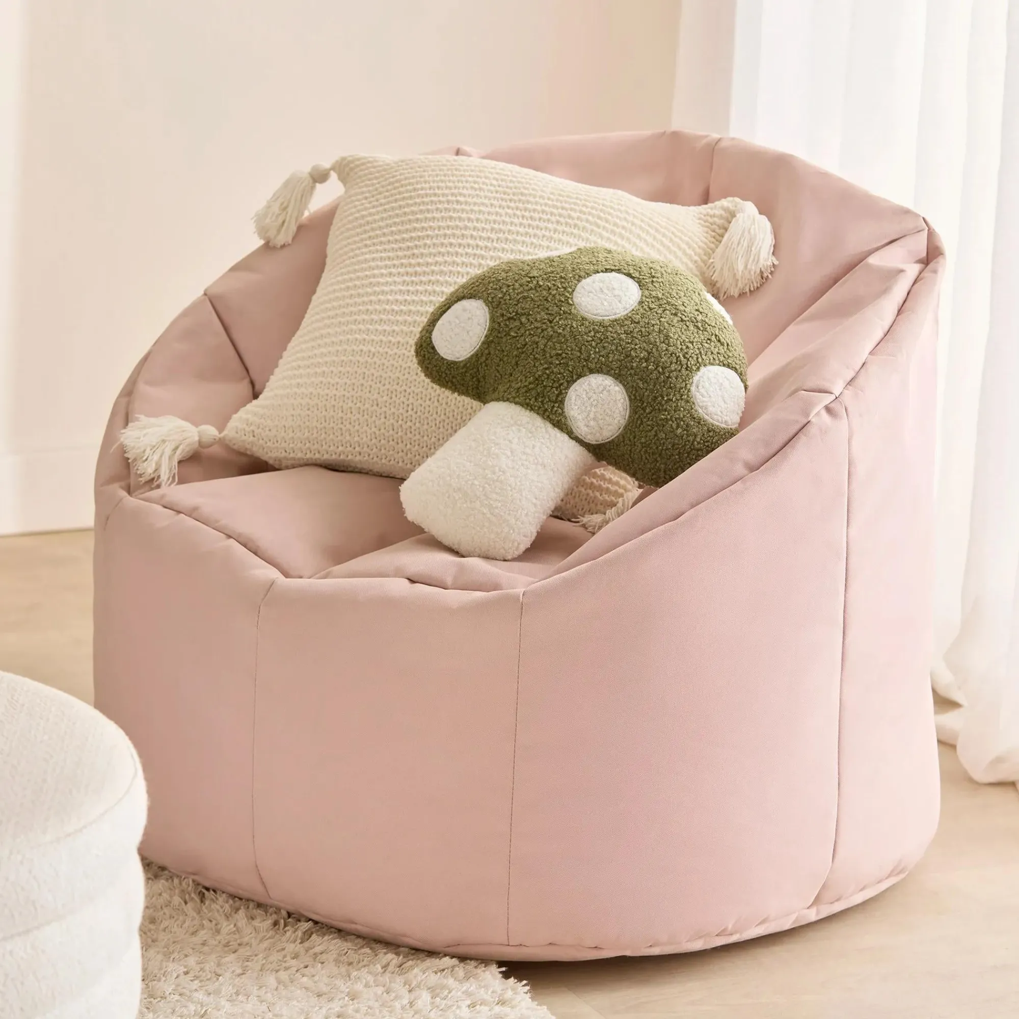 Sale Bouclair Dark Grey Canvas Bean Bag