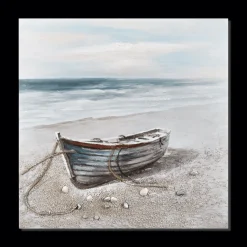 Bouclair Deserted Boat Oil Painted Canvas