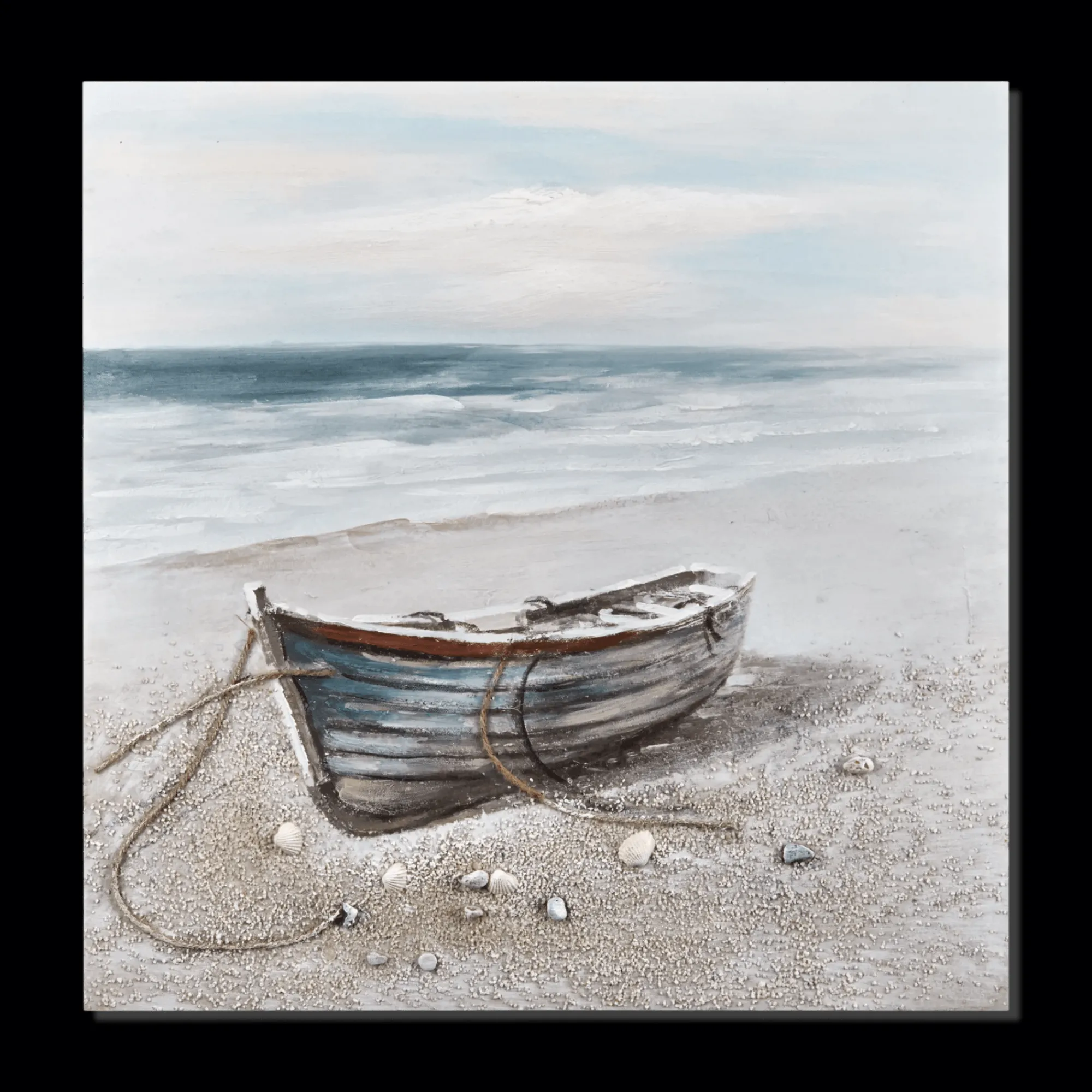 Bouclair Deserted Boat Oil Painted Canvas