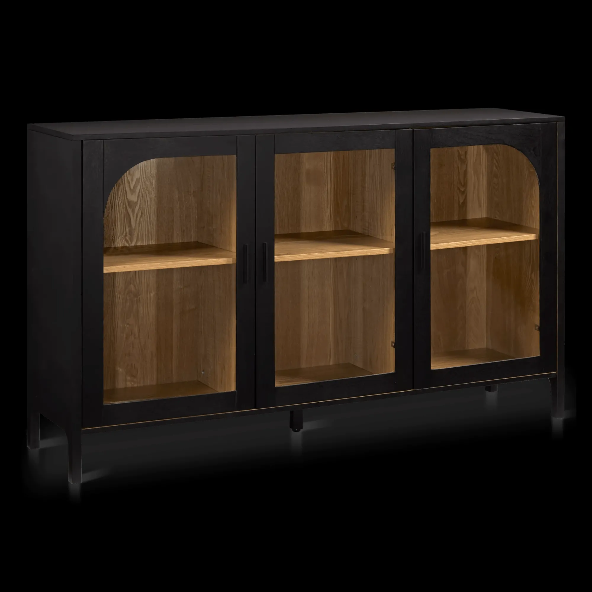 Best Bouclair 3-Door Black Wooden Buffet