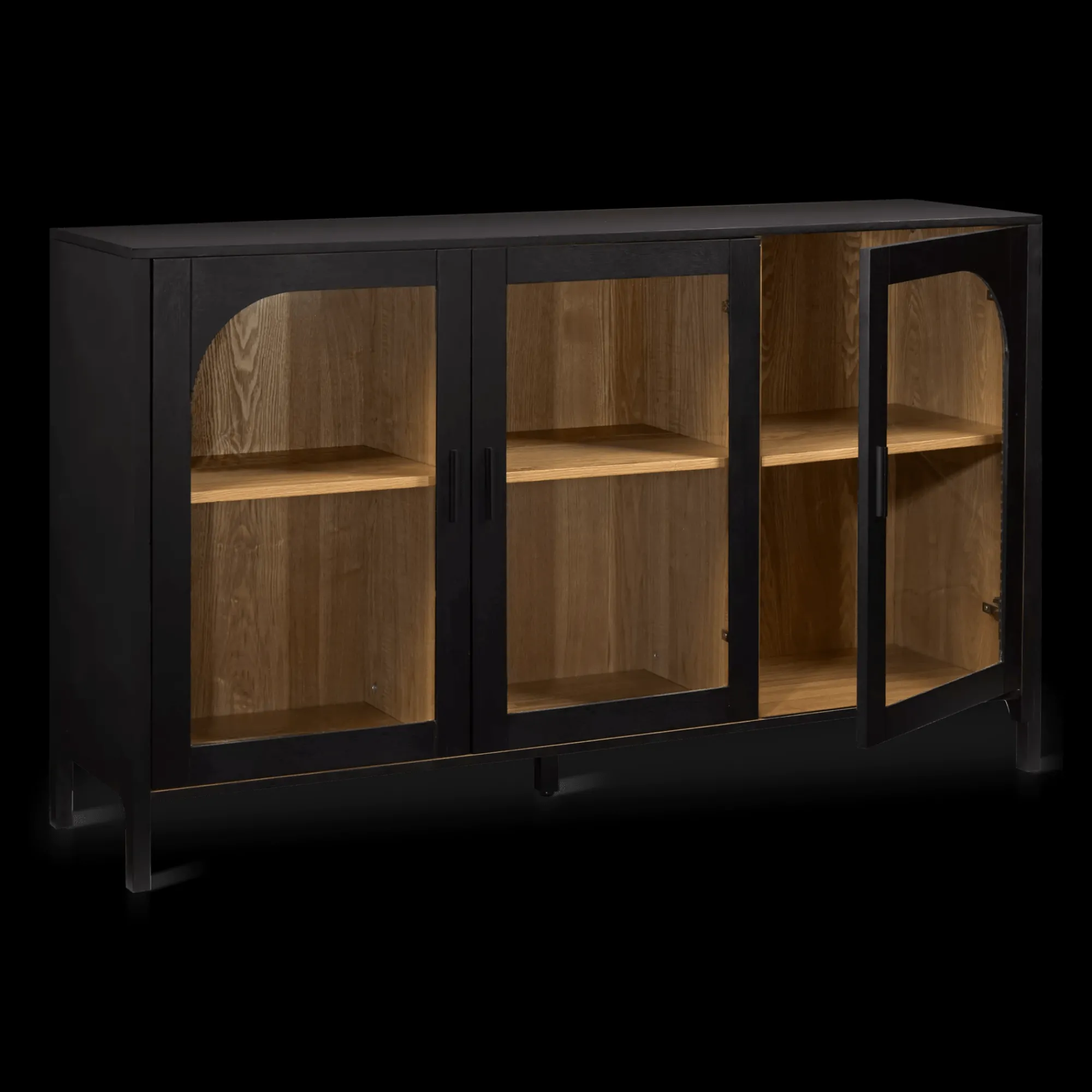 Best Bouclair 3-Door Black Wooden Buffet