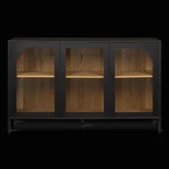 Best Bouclair 3-Door Black Wooden Buffet
