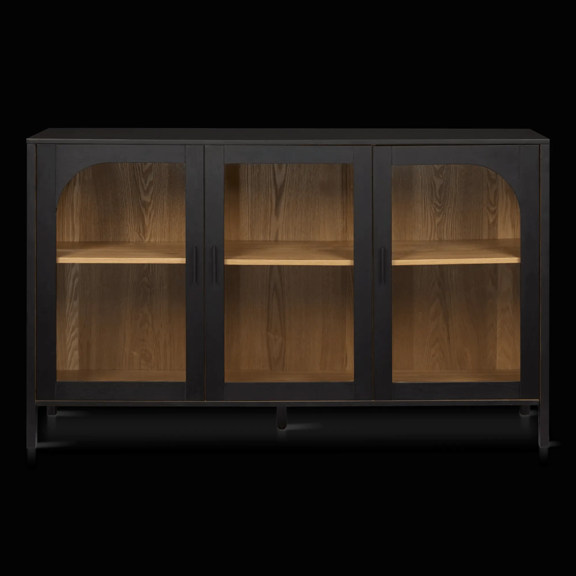 Best Bouclair 3-Door Black Wooden Buffet