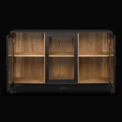 Best Bouclair 3-Door Black Wooden Buffet