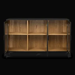 Best Bouclair 3-Door Black Wooden Buffet