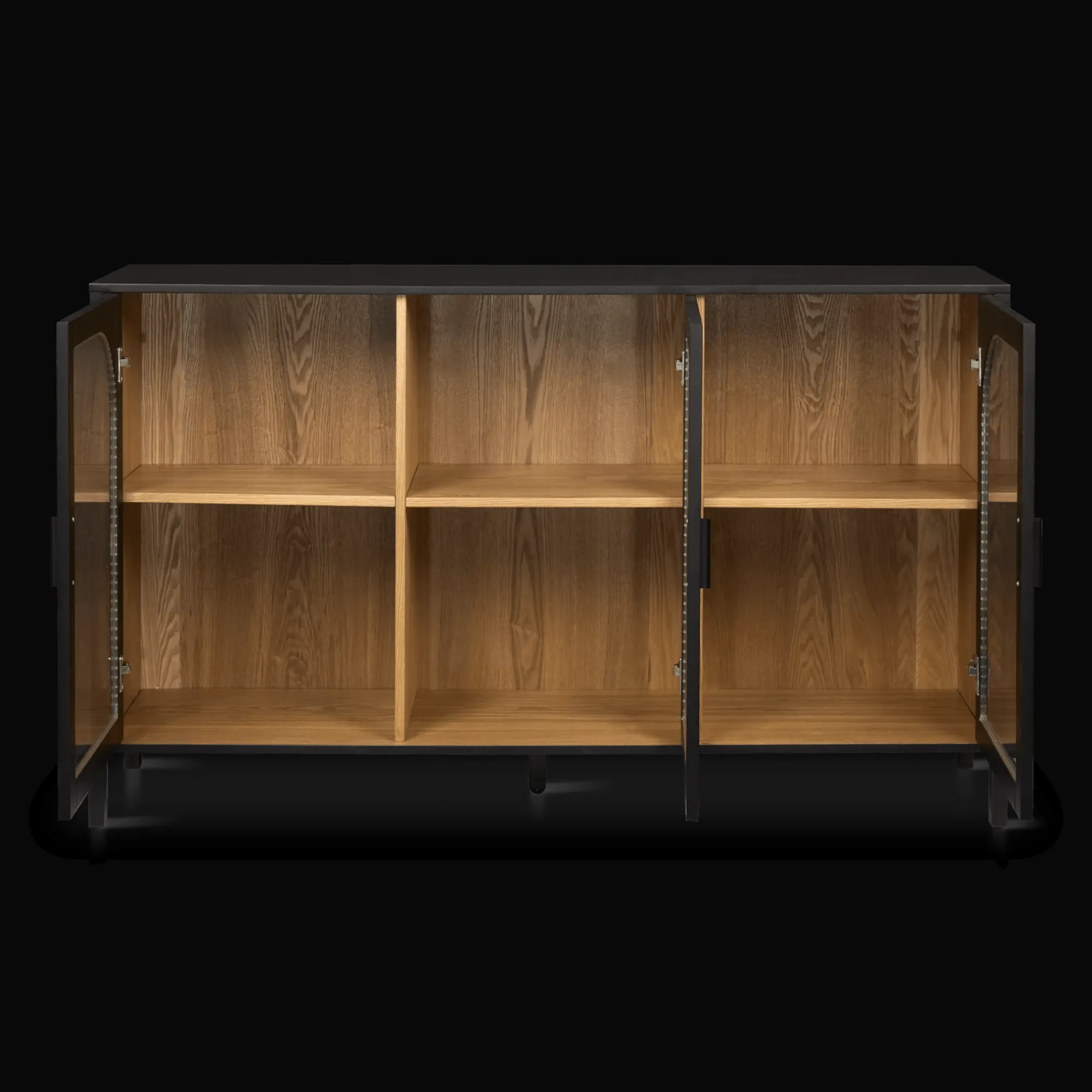 Best Bouclair 3-Door Black Wooden Buffet