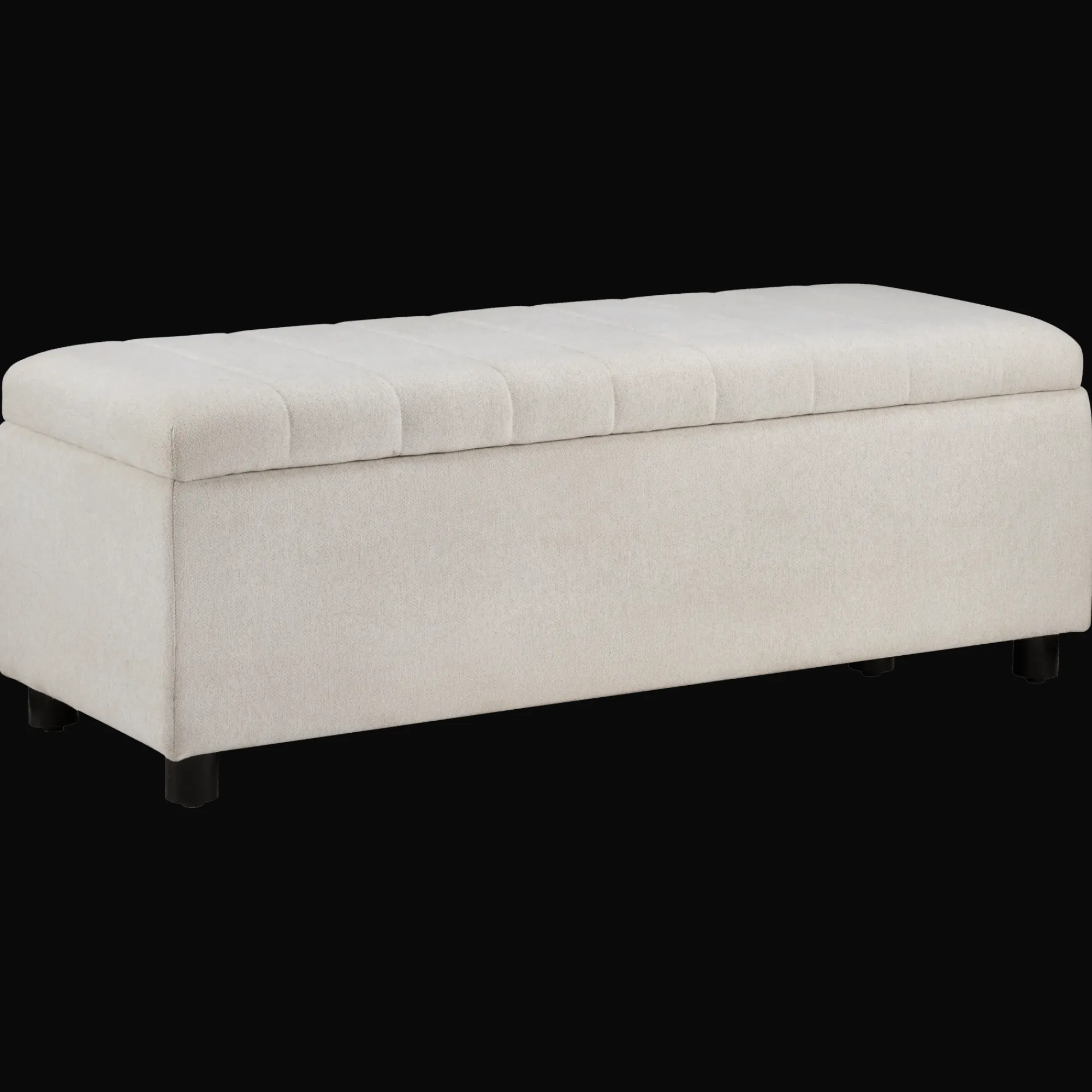 Outlet Bouclair Fabric and Black Wood Bench