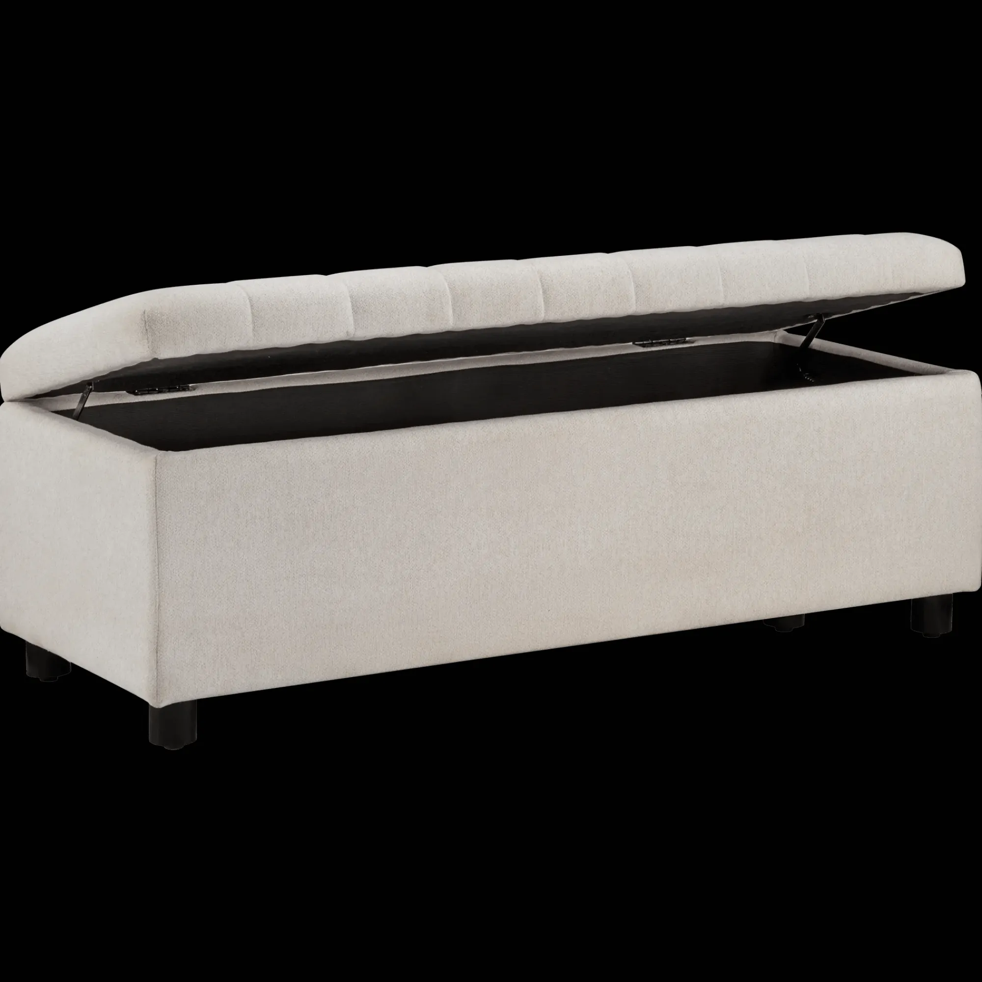 Outlet Bouclair Fabric and Black Wood Bench