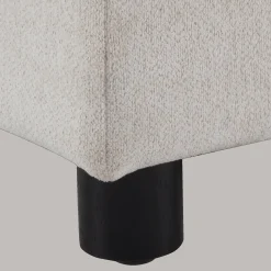 Outlet Bouclair Fabric and Black Wood Bench