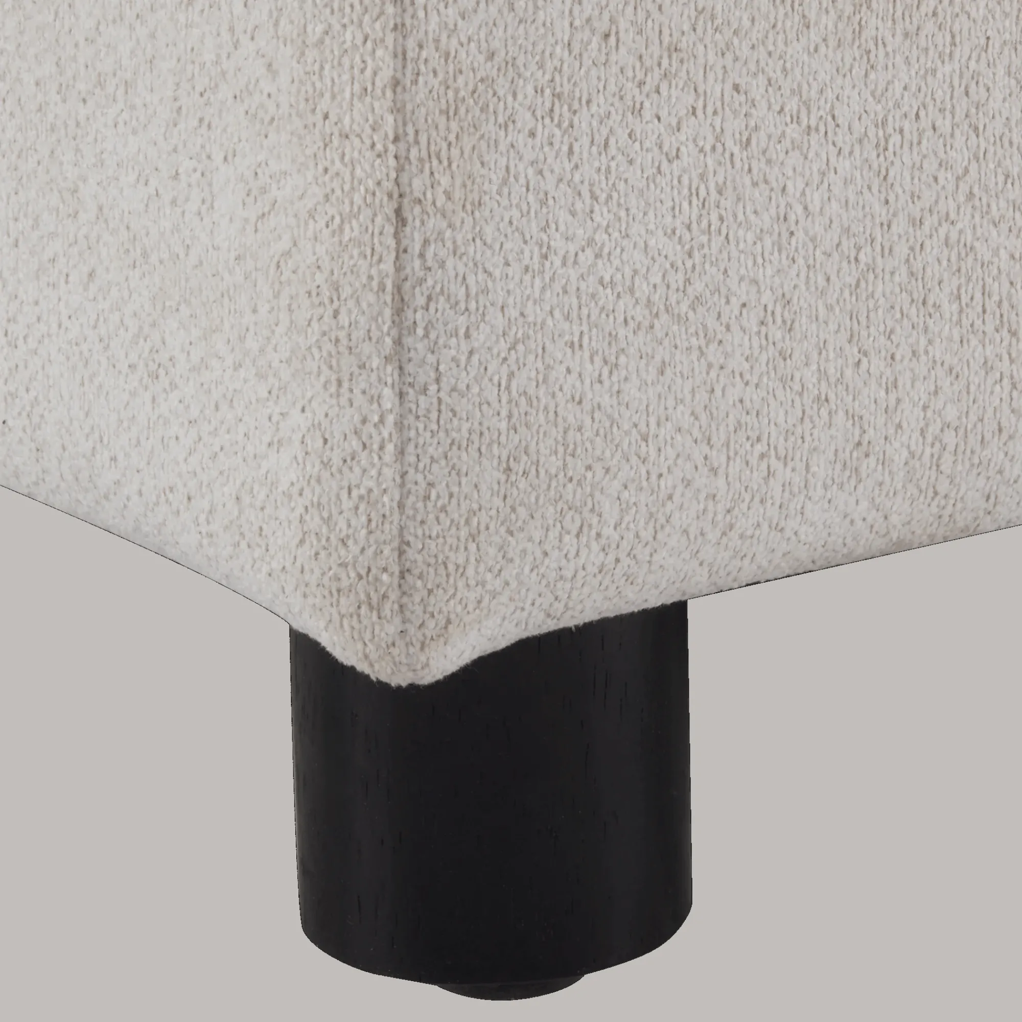 Outlet Bouclair Fabric and Black Wood Bench