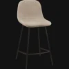 Outlet Bouclair Fabric and Metal Bar Stool