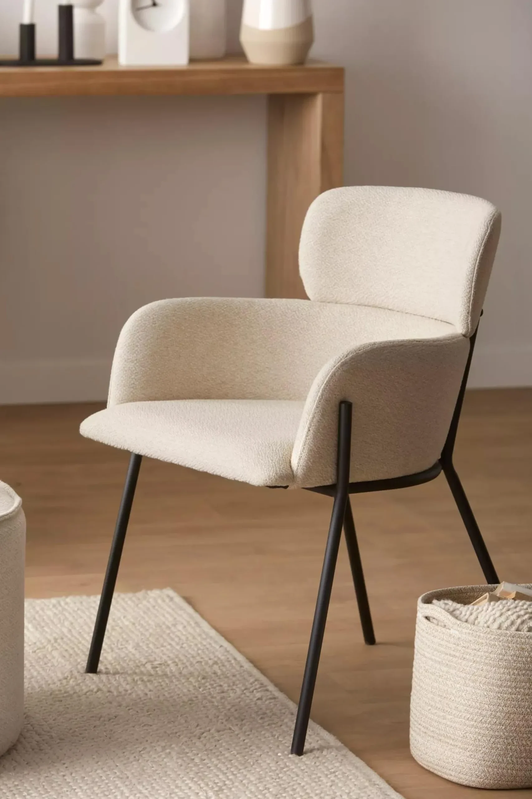 Bouclair Fabric and Metal Dining Chair