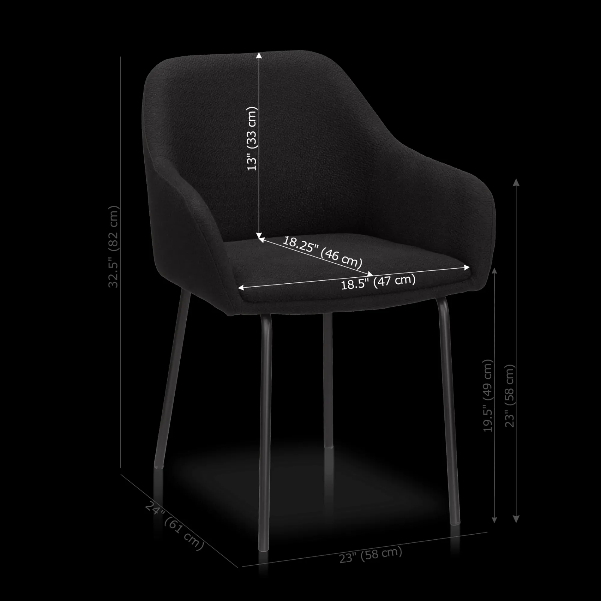 Discount Bouclair Fabric and Metal Dining Chair