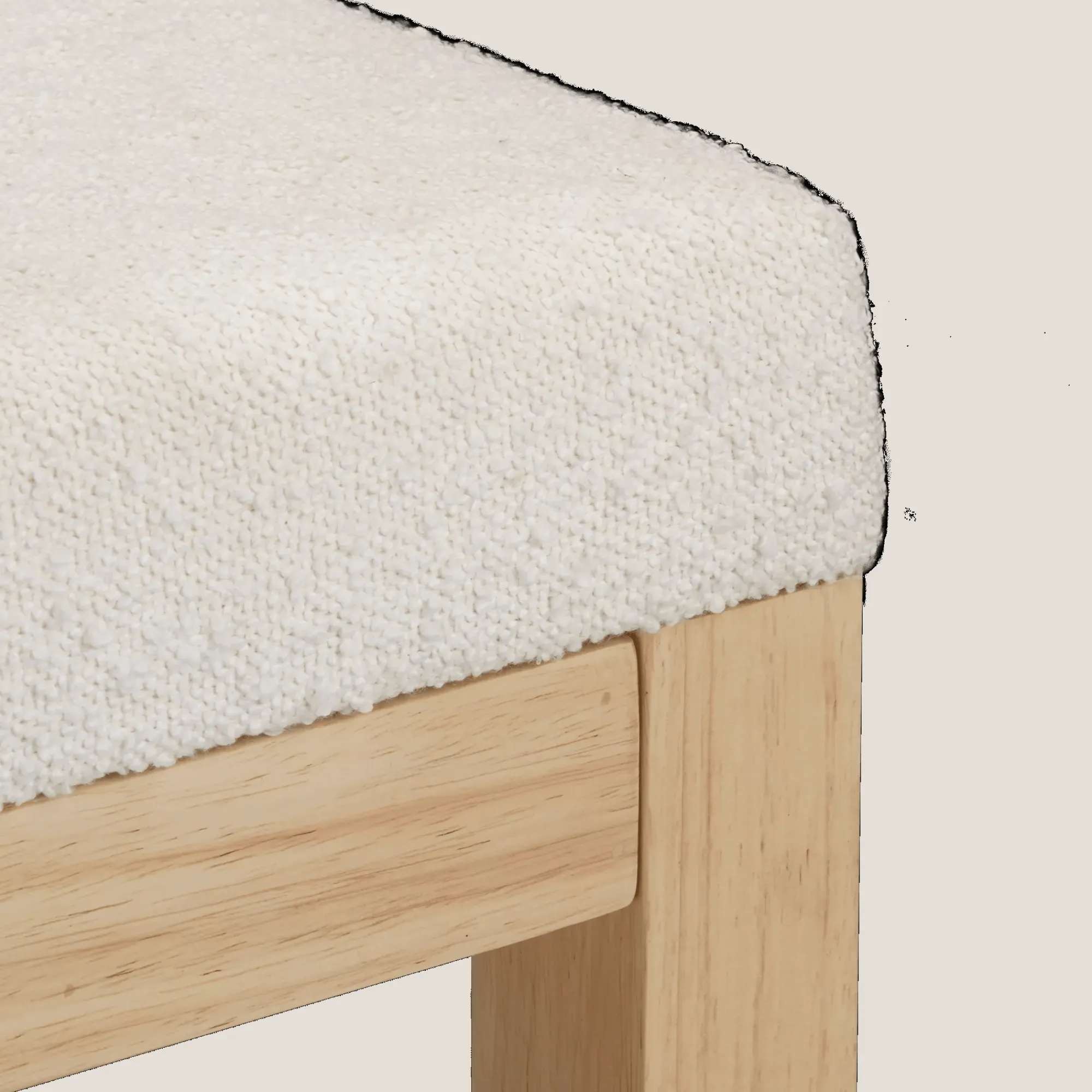 Outlet Bouclair Fabric and Natural Wood Bench