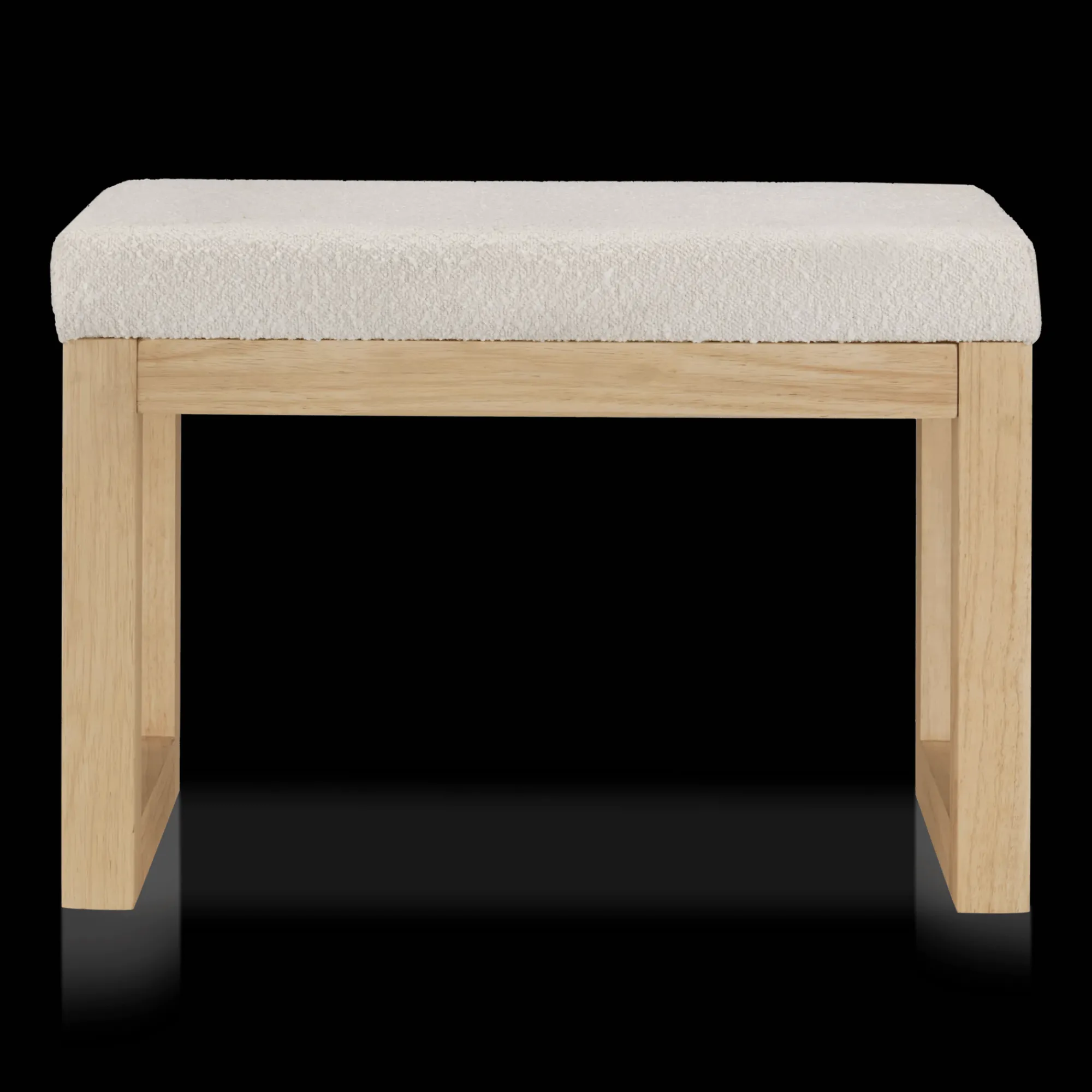 Outlet Bouclair Fabric and Natural Wood Bench
