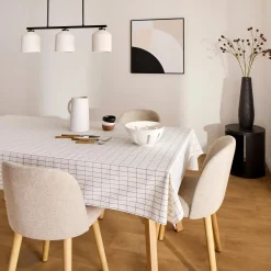 Best Bouclair Fabric and Natural Wood Dining Chair