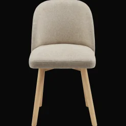 Best Bouclair Fabric and Natural Wood Dining Chair