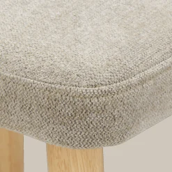 Best Bouclair Fabric and Natural Wood Dining Chair