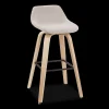 Outlet Bouclair Fabric and Natural Wood Stool