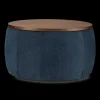 New Bouclair Fabric and Walnut Ottoman