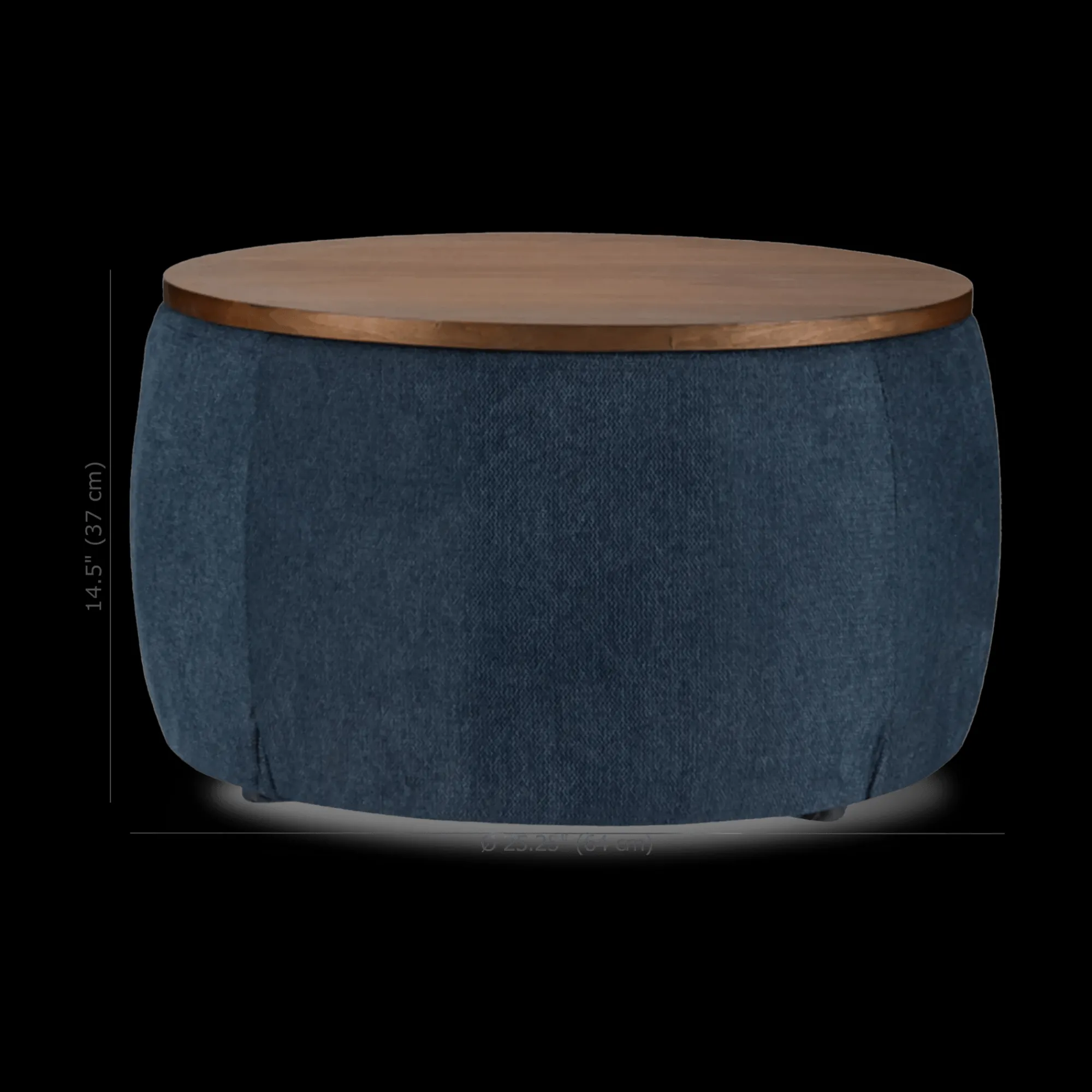 New Bouclair Fabric and Walnut Ottoman