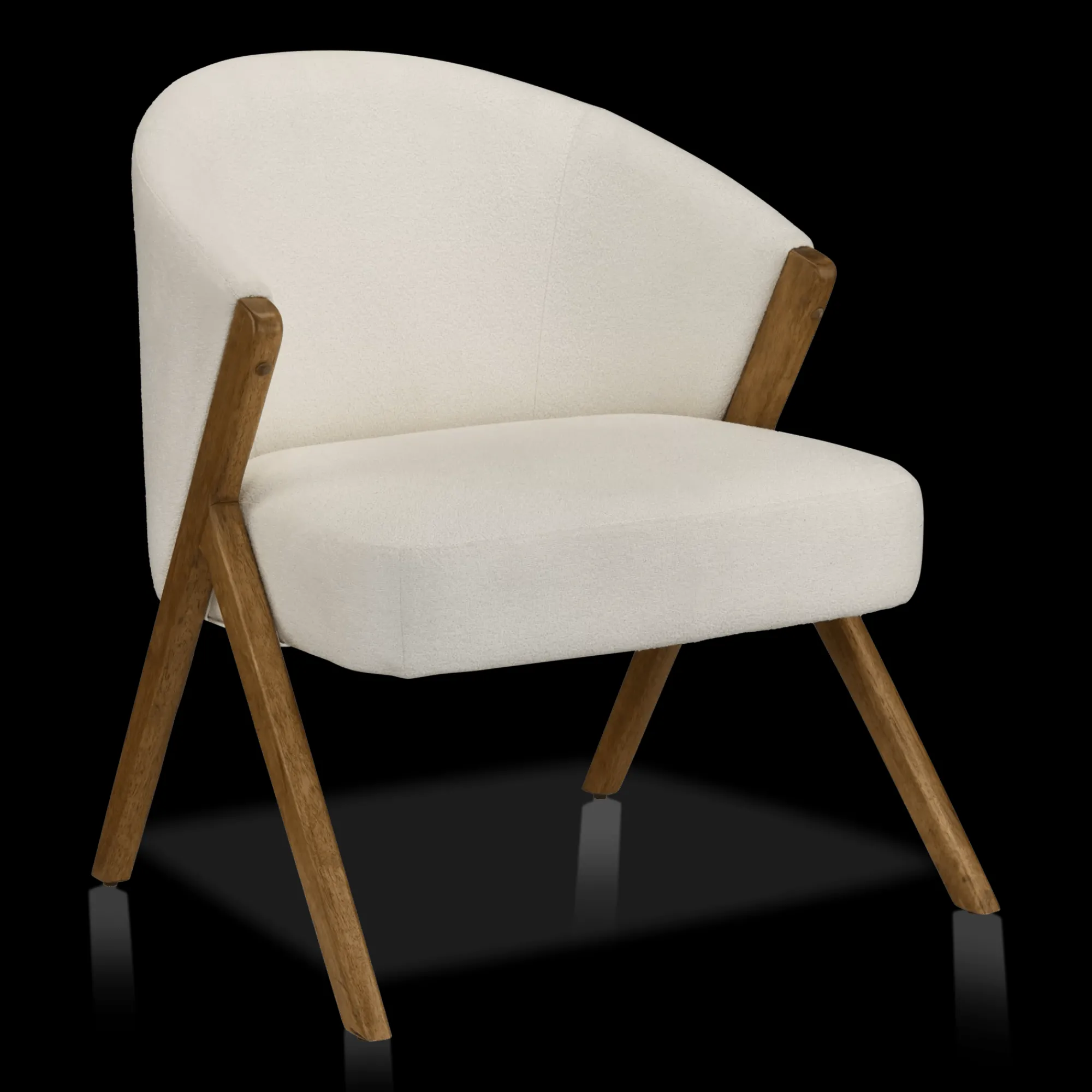 Best Bouclair Fabric and Wood Accent Chair