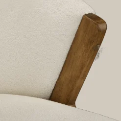 Best Bouclair Fabric and Wood Accent Chair