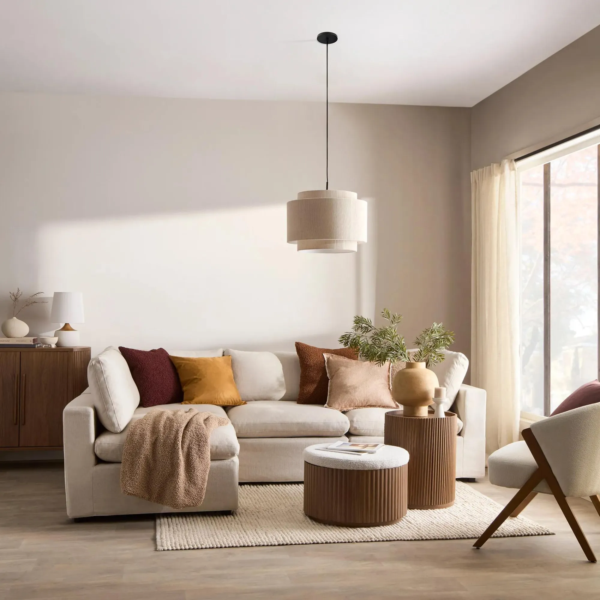 Best Bouclair Fabric and Wood Accent Chair