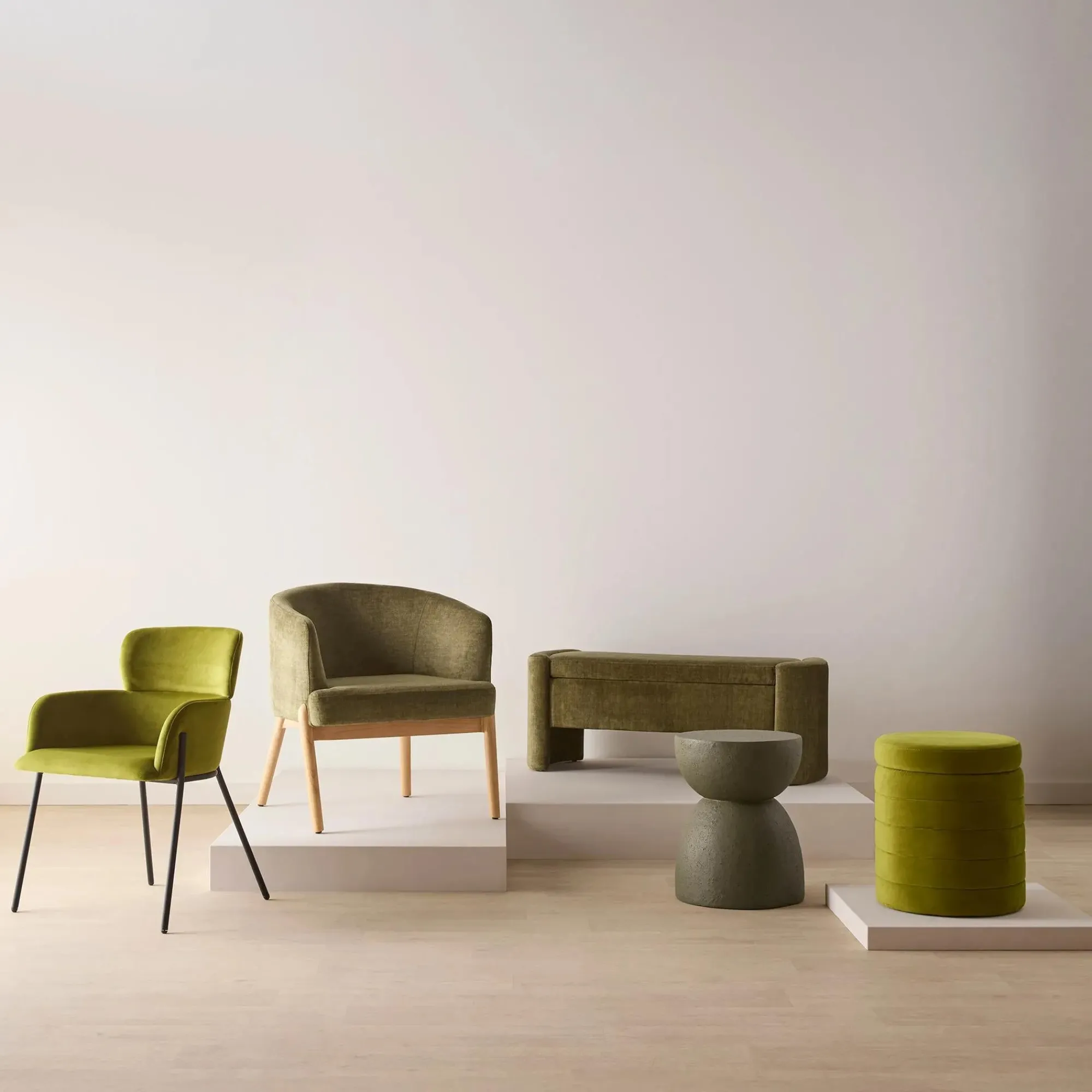 Hot Bouclair Fabric and Wood Accent Chair