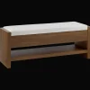 Hot Bouclair Fabric and Wood Bench