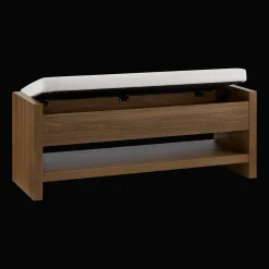 Hot Bouclair Fabric and Wood Bench