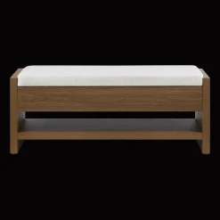 Hot Bouclair Fabric and Wood Bench