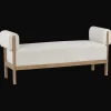 New Bouclair Fabric and Wood Bench