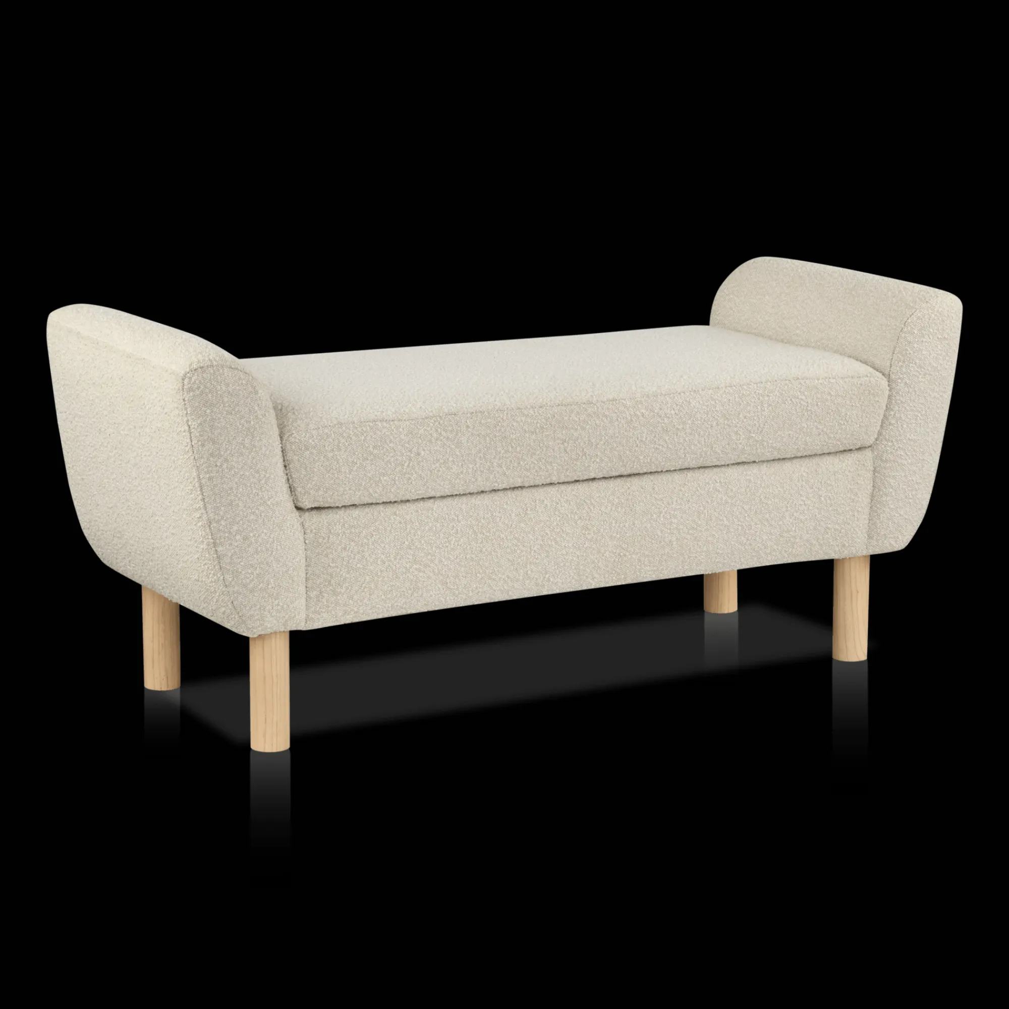 Sale Bouclair Fabric and Wood Bench