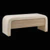 Sale Bouclair Fabric and Wood Bench with Storage