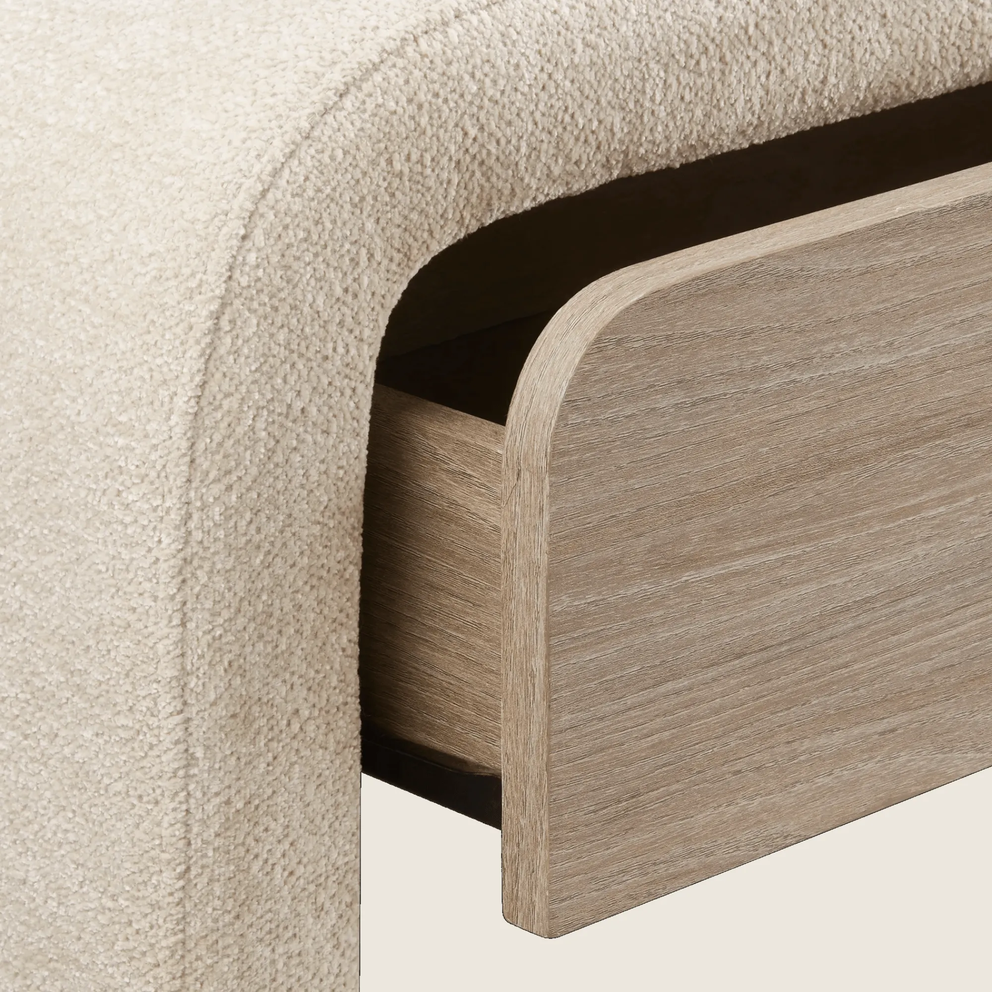 Sale Bouclair Fabric and Wood Bench with Storage