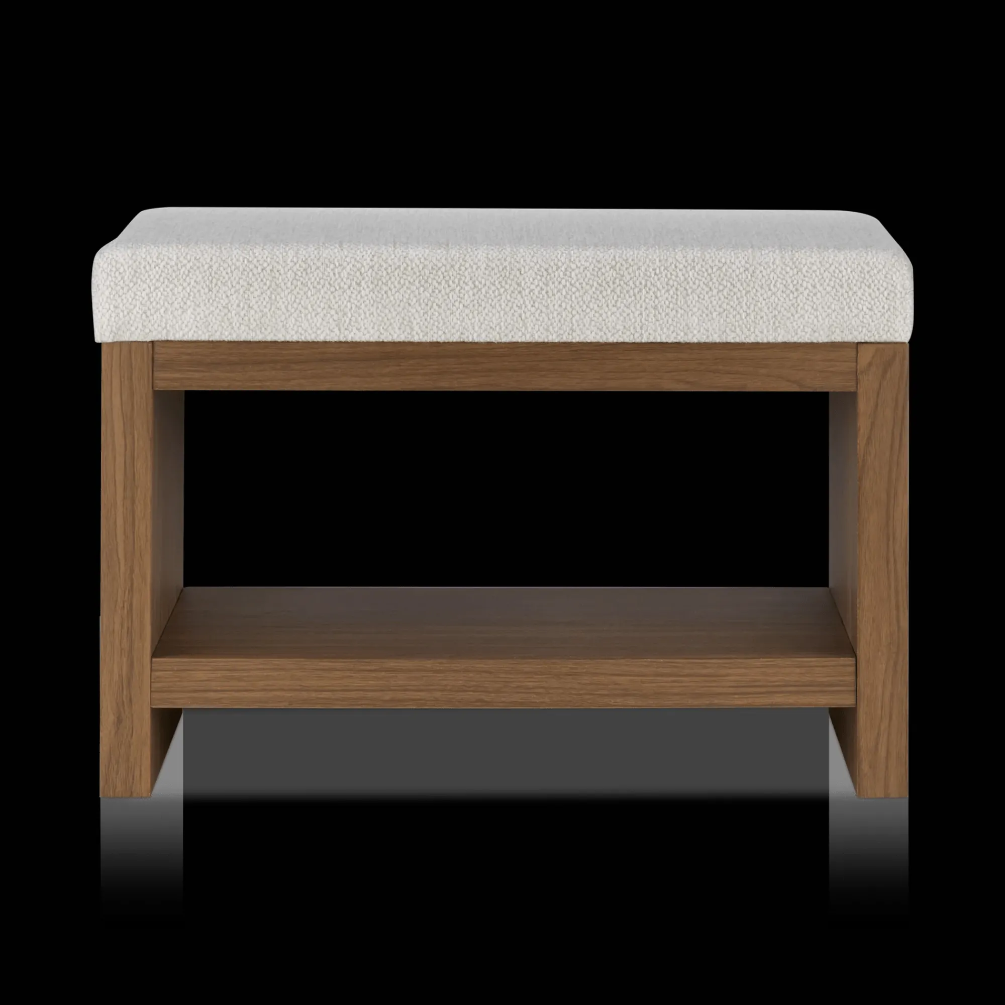 Hot Bouclair Fabric and Wood Bench with Shoe Rack