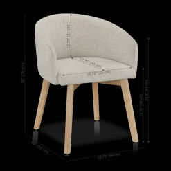 Outlet Bouclair Fabric and Wood Dining Chair