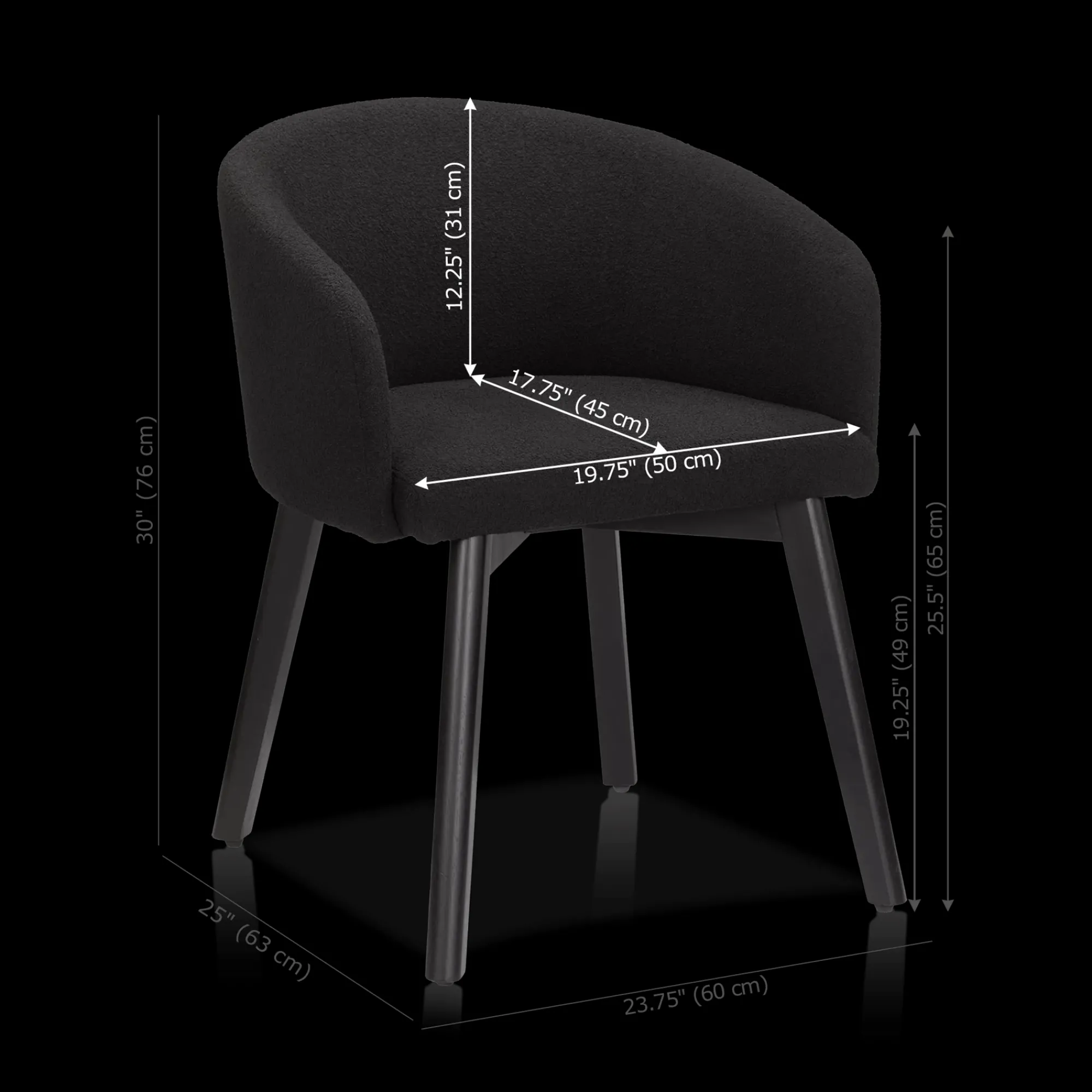 Hot Bouclair Fabric and Wood Dining Chair