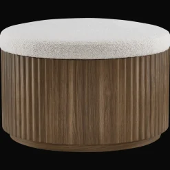 Sale Bouclair Fabric and Wood Ottoman with Storage