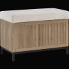 Online Bouclair Fabric and Wood Ottoman with Storage