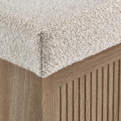 Online Bouclair Fabric and Wood Ottoman with Storage