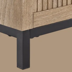 Online Bouclair Fabric and Wood Ottoman with Storage