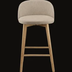 Bouclair Fabric and Wood Stool