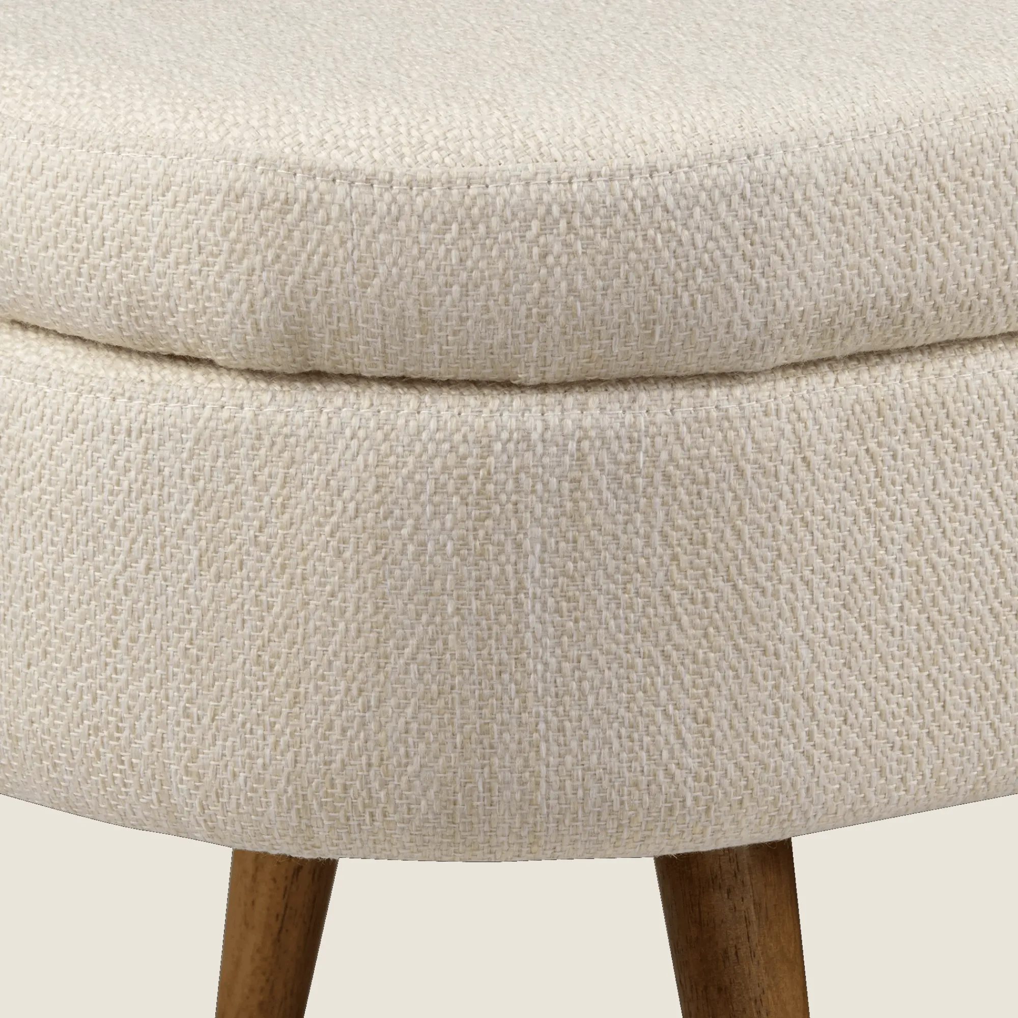 Best Bouclair Fabric Storage Bench on Wooden Legs