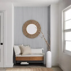 Discount Bouclair Fabric Wood and Metal Storage Bench with Shoe Rack