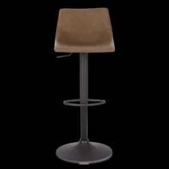 Discount Bouclair Faux Leather and Metal Adjustable Bar Stool