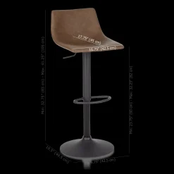 Discount Bouclair Faux Leather and Metal Adjustable Bar Stool